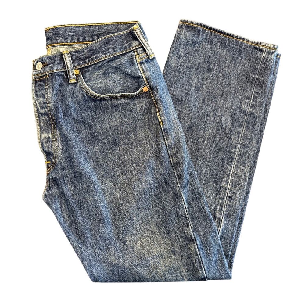 Levi's 501 Original Fit Jeans Men's 34x29 Medium Wash Straight Leg Denim
